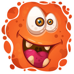 Wall Mural - Funny, cute crazy monster character. Halloween illustration. Vector eps 10