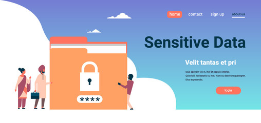 Poster - indian businessman with hacker padlock password folder protection sensitive data concept locked priv