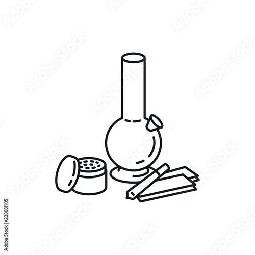 Bong, grinder, joint, and rollies, marijuana accessories products