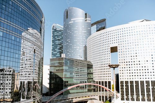 Fotomural Morning view of La Defense financial district with beautiful skyscrapers in Pari
