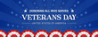 Veterans Day Banner Vector illustration, Honoring all who served, Text on USA background design.
