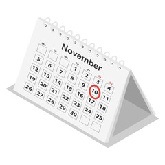 Poster - office carton calendar icon set. isometric set of office carton calendar vector icons for web design