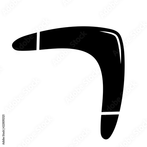 Fotomural Simple, black silhouette boomerang icon. Isolated on white