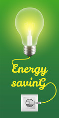 Poster - Energy saving concept background. Realistic illustration of energy saving vector concept background for web design