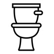 Simple, flat, black line art toilet icon. Isolated on white
