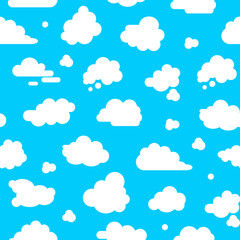 Canvas Print - Abstract Clouds Signs Seamless Pattern Background. Vector