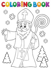 Canvas Print - Coloring book Saint Nicholas topic 1