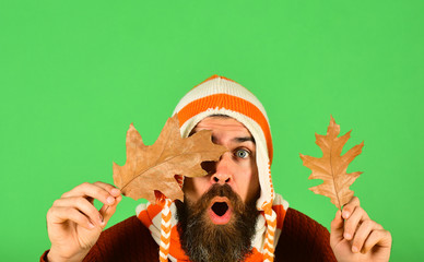 Poster - October and November time idea. Hipster with beard