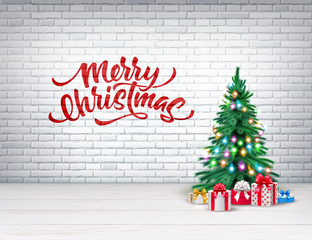 Wall Mural - Vector christmas tree, xmas new year design