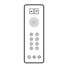 Elevator buttons panel outline. Clipart image isolated on white background