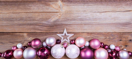 christmas background with pink and white  decorations