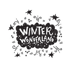 Winter Wonderland hand lettering quote