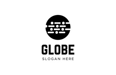 Globe vector logo. Earth circle logotype vector