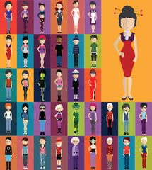 People avatar with full body and torso variations