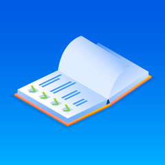 Poster - Note book checklist icon. Isometric of note book checklist vector icon for web design isolated