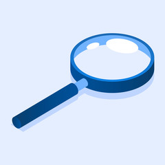 Poster - Magnify glass icon. Isometric of magnify glass vector icon for web design isolated