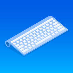 Poster - Wireless keyboard icon. Isometric of wireless keyboard vector icon for web design isolated