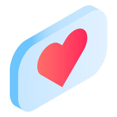 Poster - Chat heart icon. Isometric of chat heart vector icon for web design isolated on white background