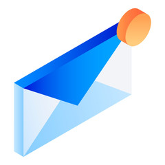 Poster - New email icon. Isometric of new email vector icon for web design isolated on white background