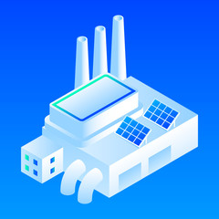 Poster - Solar panel smart building icon. Isometric of solar panel smart building vector icon for web design isolated