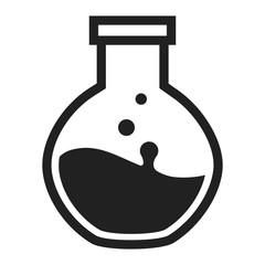 Poster - Round flask icon. Simple illustration of round flask vector icon for web design isolated on white background
