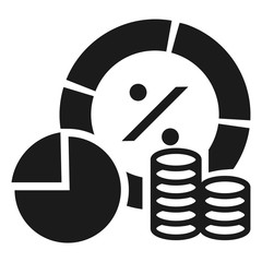 Poster - Finance money graph icon. Simple illustration of finance money graph vector icon for web design isolated on white background