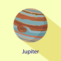 Poster - Jupiter planet icon. Flat illustration of jupiter planet vector icon for web design