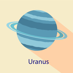 Poster - Uranus planet icon. Flat illustration of uranus planet vector icon for web design