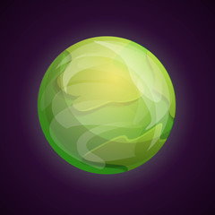 Poster - Green space planet icon. Cartoon of green space planet vector icon for web design isolated