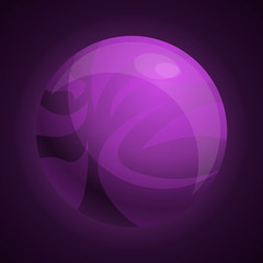 Poster - Purple planet icon. Cartoon of purple planet vector icon for web design isolated