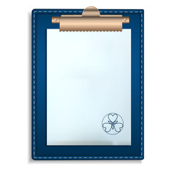 Poster - Blue clipboard icon. Realistic illustration of blue clipboard vector icon for web design