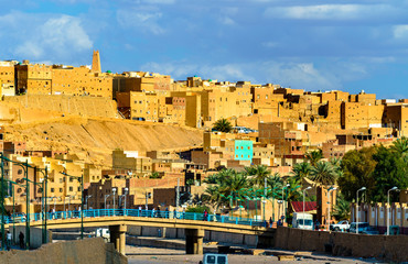 Poster - View of Ghardaia, a city in the Mzab Valley. UNESCO world heritage in Algeria