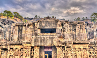 Poster - The Kailasa temple, cave 16 in Ellora complex. UNESCO world heritage site in Maharashtra, India