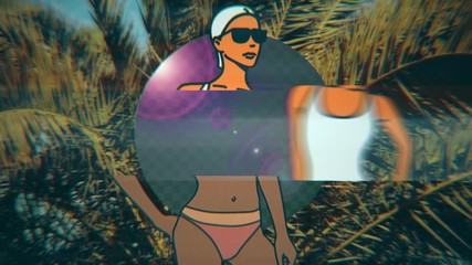 Wall Mural - Minimal motion art. Tropical Lady swimwear