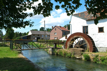 Wall Mural - Belgique Wallonie Village Campagne Wonck.Belgique Wallonie Village Campagne Wonck moulin a eau