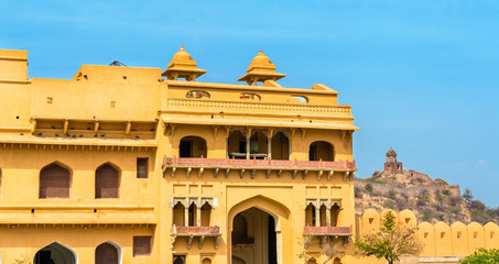 Canvas Print - Entrance of Amer Fort in Jaipur. A major tourist attraction in Rajasthan, India