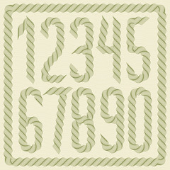 Poster - Vector tall numerals collection made with guilloche decoration, beautiful engraving. Can be used as graduation diploma design.