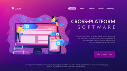 Cross-platform software concept landing page.