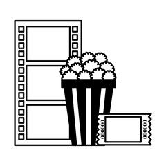 Sticker - popcorn ticket and reel strip cinema movie