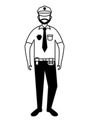 Sticker - policeman character work profession labor