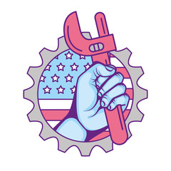 Sticker - american labor day