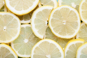 Pieces of lemon fruit background