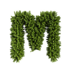 Wall Mural - Christmas tree letter M