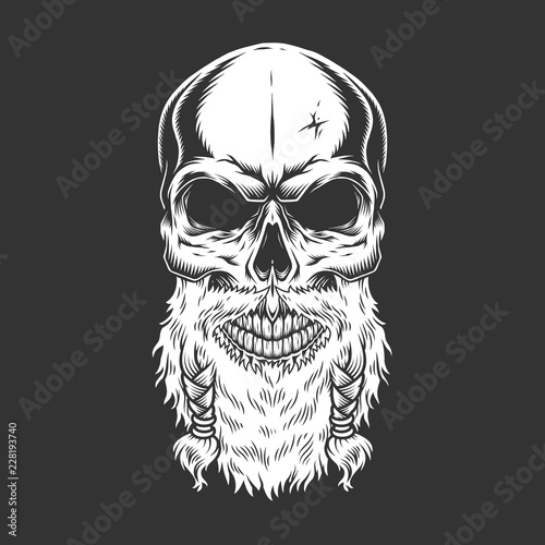 Vintage stern scandinavian skull