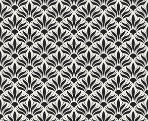 Seamless Arabesque Floral Pattern. Art Deco Style Background. Vector Abstract Flower Texture.