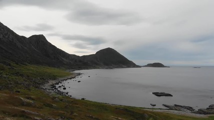 melkarst√∏a beach near a fishing village, st√∏, located on the northern tip of the island of lang√∏y