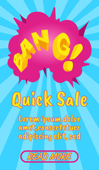 Poster - Quick sale concept banner. Isometric banner of quick sale comics vector concept for web, giftcard and postcard