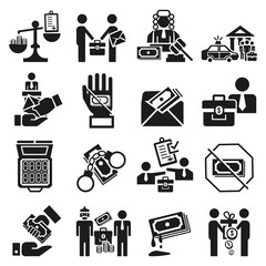 Poster - Bribery icon set. Simple set of bribery vector icons for web design on white background
