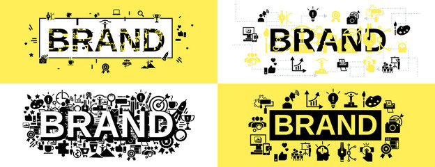 Wall Mural - brand identity banner set. simple set of brand identity vector banner for web design on white backgr