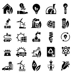 Poster - energy saving icon set. simple set of energy saving vector icons for web design on white background